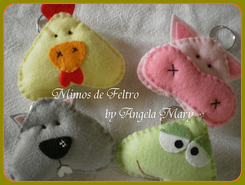 Pintinho.ratinho,sapinho e porquinho bochechudos by ♥ Mimos de Feltro by Angela Mary® ♥