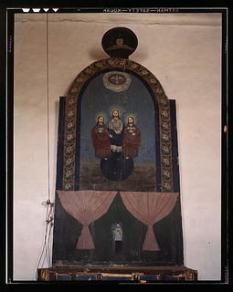 An altar in the church dedicated to the Trinity, Trampas, N.M. (LOC)