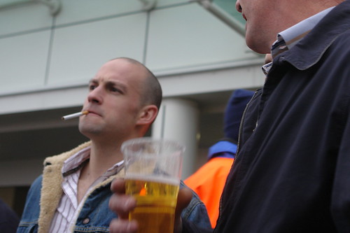 Cheltenham racing folk - beer and cigarettes by CharlesFred