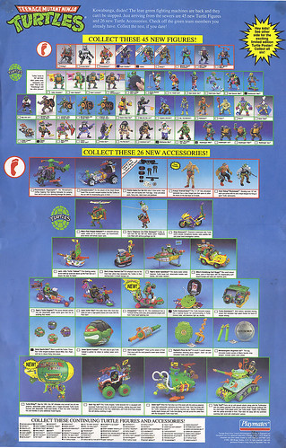 TEENAGE MUTANT NINJA TURTLES :: Limited Edition Turtle Poster / Toy Checklist # 6 ii (( 1991 ))