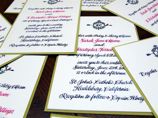 Custom Wedding Invitations Individually handlettered wedding invitations