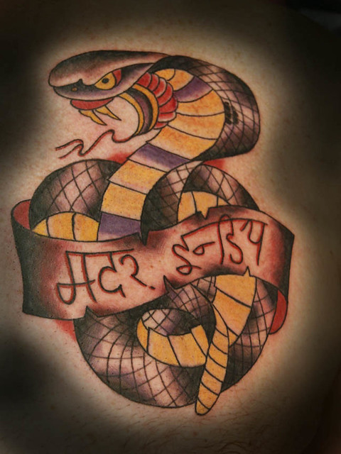 Cobra Tattoo By Dan Kubin at Nowhere Fast Tattoo 1212 Woods Chapel rd