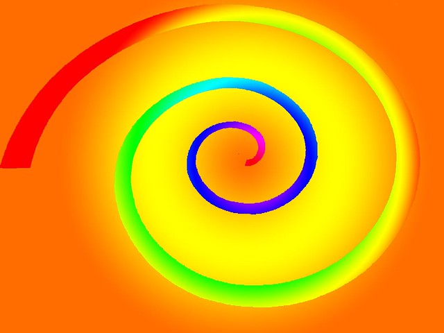Orange rainbow spiral