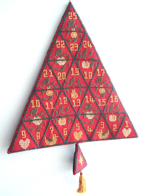 Cross stitch Christmas Advent wallhanging