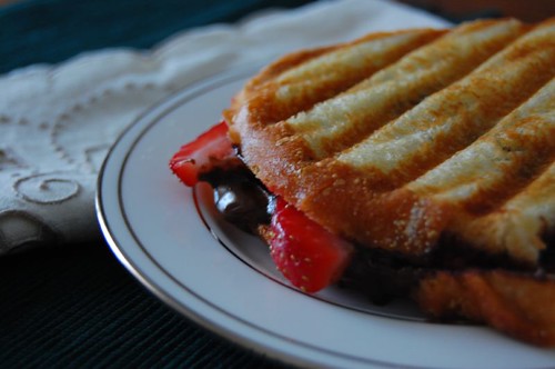 strawberry and chocolate panini