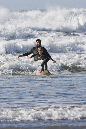 Father and son surf lesson in Morro Bay, CA 7 of 12
