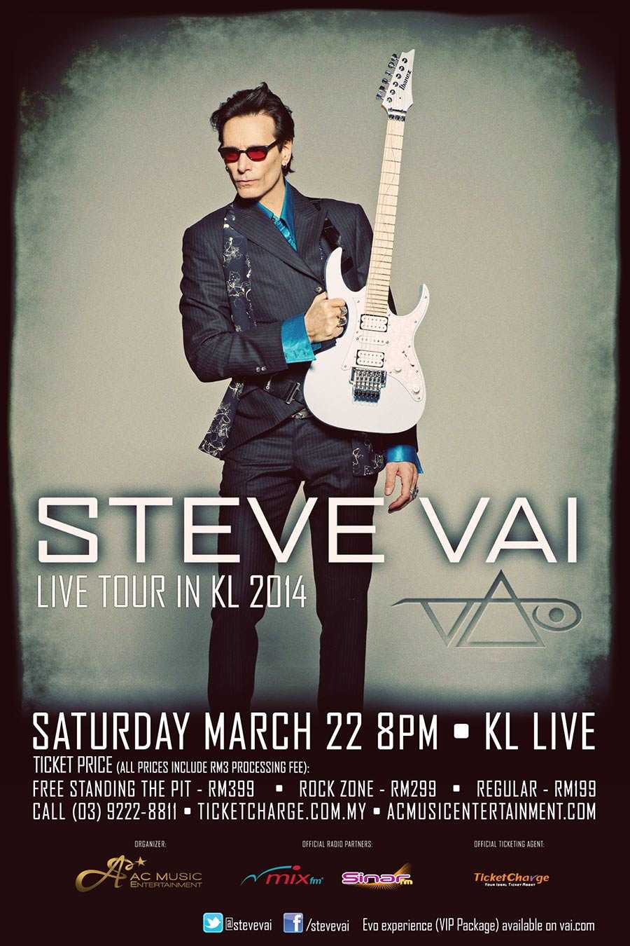 Konsert Steve Vai Live Tour in Kuala Lumpur