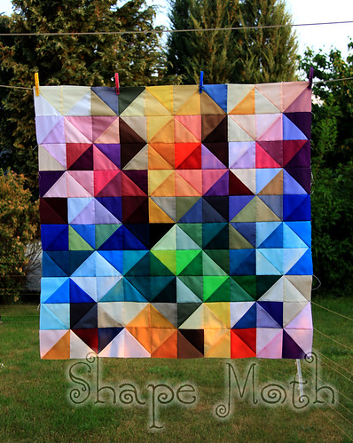 'Shattered rainbow' quilt top (1)