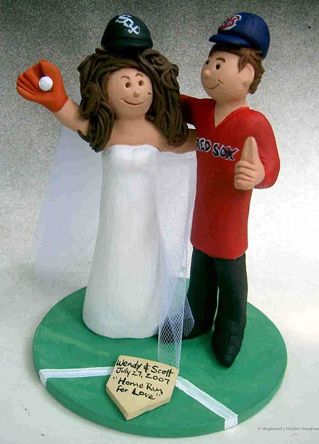 Boston Red Sox Fans Wedding Cake Topper