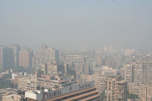 Cairo Air Pollution with smog - Pyramids1 - climate change is directly impacting public health