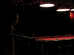 playing pool at blue and gold