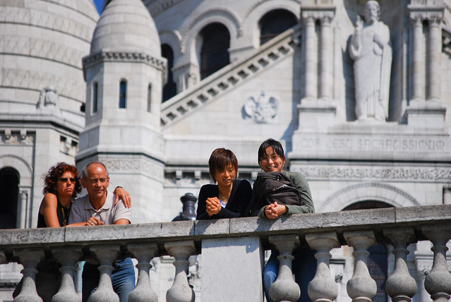friends gazing out at Paris