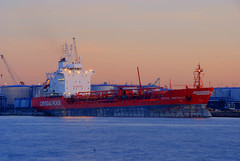 Cargo ship in port of Antwerp