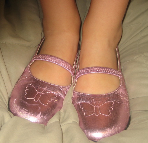 Nov 12 - girl version, Shimmery Pink Butterfly shoes