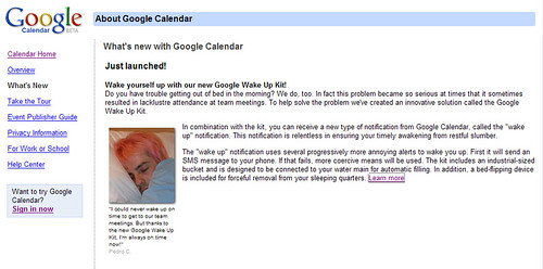 April Fool's Day: Google Calendar