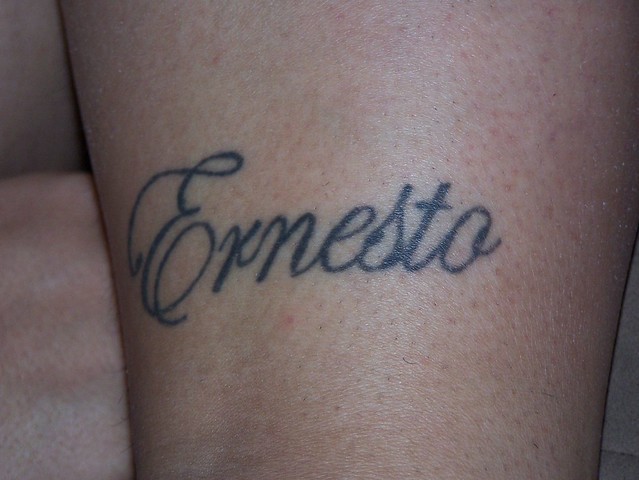 Greatest Tattoo EVER D Tattoo of my Name on my wifes leg