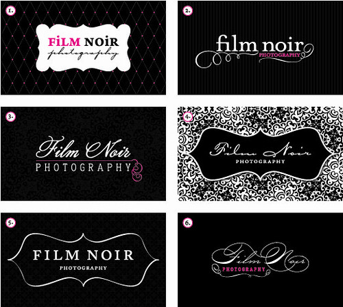 Film Noir Photography Logo Business Card Design Concepts