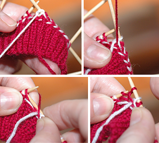 How to knit the braids, step 2