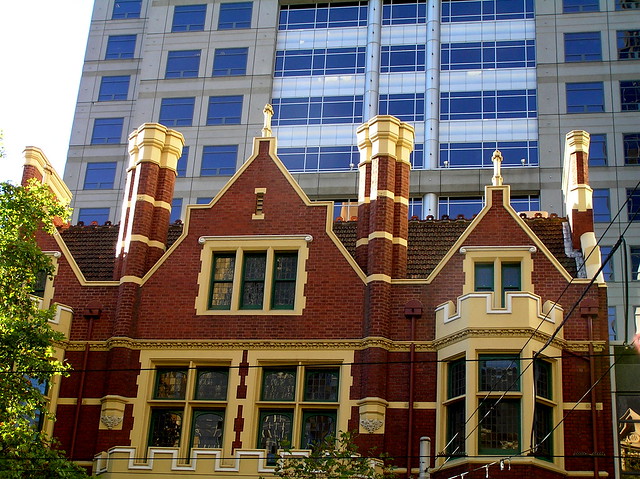 Professional Chambers building, 120 Collins Street Melbourne. (110-114) Built 1908. Queen Anne style. Architect: Beverly Ussher.