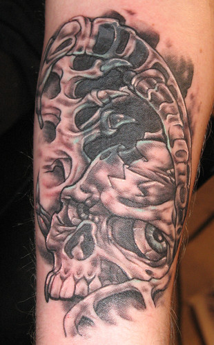 After ICP Biomechanical skull Skull tattoos Image by Mez Love