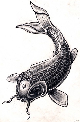 Koi fish tattoo flash