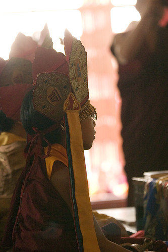 HE Asanga Sakya wearing crown, Sakya Lamdre, highest yoga tantra empowerment, Tharlam Monastery, Boudha, Kathmandu, Nepal by Wonderlane
