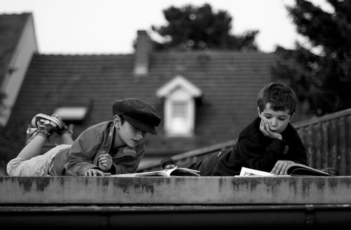 reading on the roof