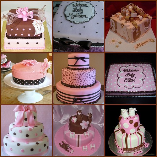 Ideas for pink and brown baby shower cake I am making for a friend ...
