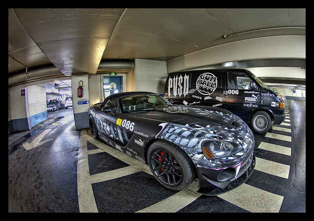 HDR black matte Dodge Viper Gumball 3000 2011