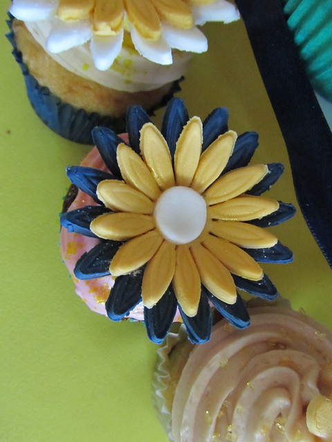 Blue and Yellow Daisythemed Wedding Cupcakes