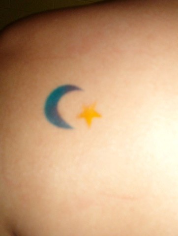 Moon and Star Airbrush Tattoo
