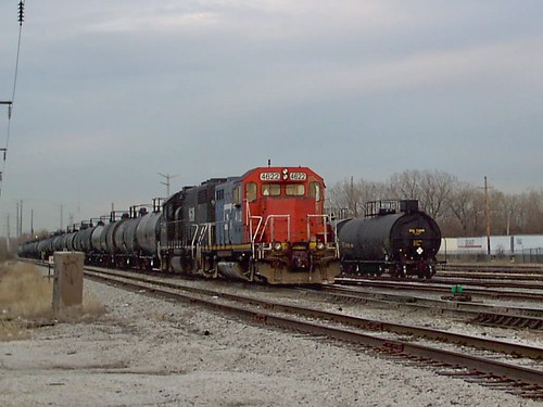 Canadian National yard switching activity with fallen flag predecessor railroad locomotives. Crawford Yard. Chicago Illinois. April 2007. by Eddie from Chicago