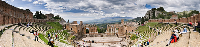 Sicily Taormina Greek Theater - High Resolution Panorama (Creative Commons)