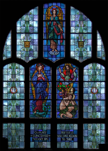 Immaculate Conception Roman Catholic Church, in Union, Missouri, USA - stained glass window, the New Eve.jpg