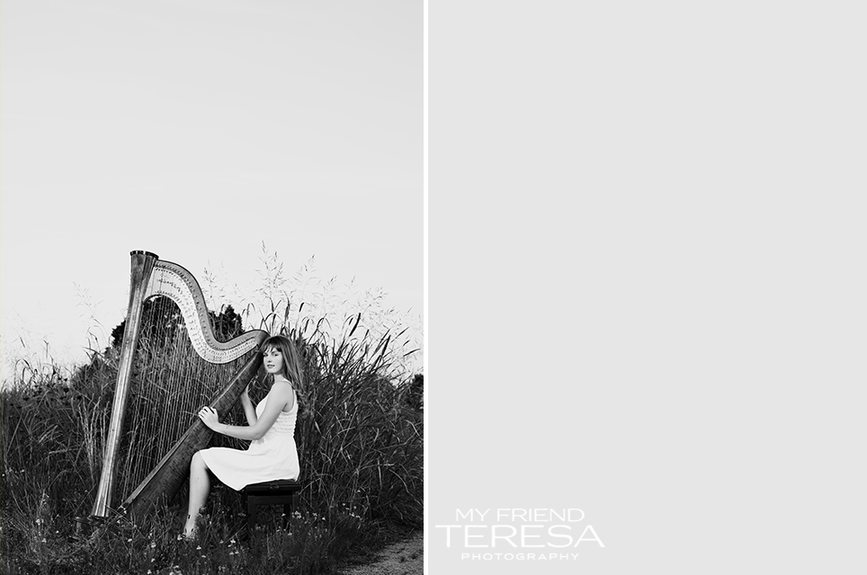 my friend teresa photography, cary academy senior, harp senior portrait