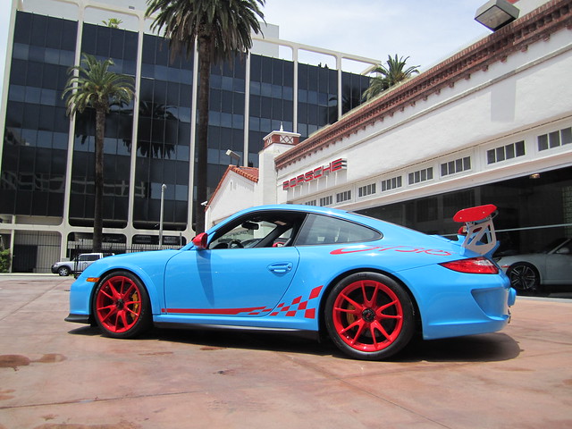 Porsche GT3 RS in Riviera Blue at Beverly Hills Porsche
