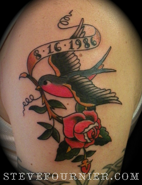 Sailor Jerry swallow designs by Sailor Jerry built and tattooed by Me