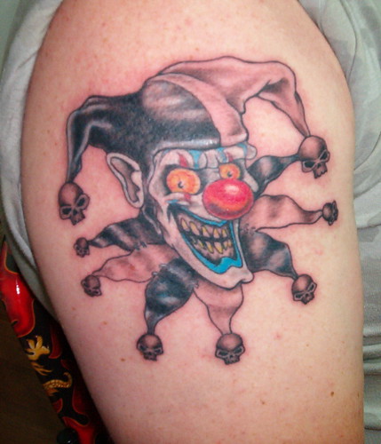 clown tattoo by Brian Tattootech in moraine Oh