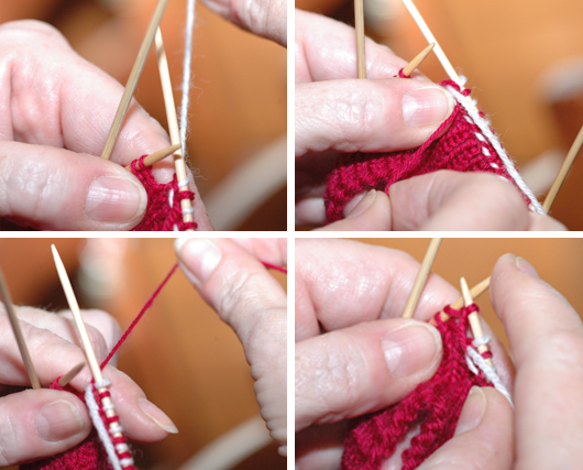 How to knit the braids, step 1 continued