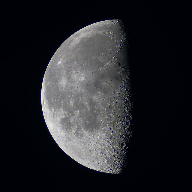 a Last Quarter Moon is seen in the sky