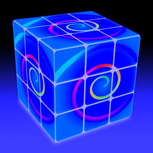 Blue spiral cube