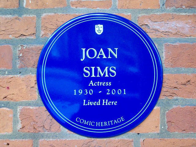 Joan Sims plaque Thackeray Street W8 Kensington London