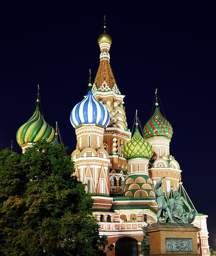 St. Basil's Cathedral at Night in Moscow
