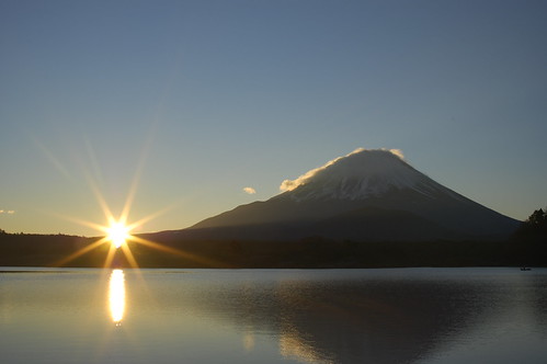 sunrise over the Lake Shojiko