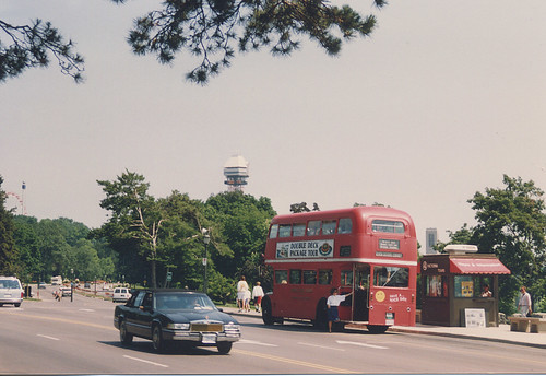 A former London England double decker bus.  Niagra Falls Ontario Canada.  July 1989. by Eddie from Chicago