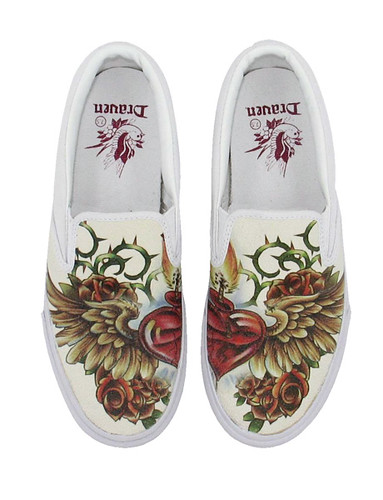 Draven Wicked Love Tattoo Slipon featuring traditional Sacred Heart tattoo