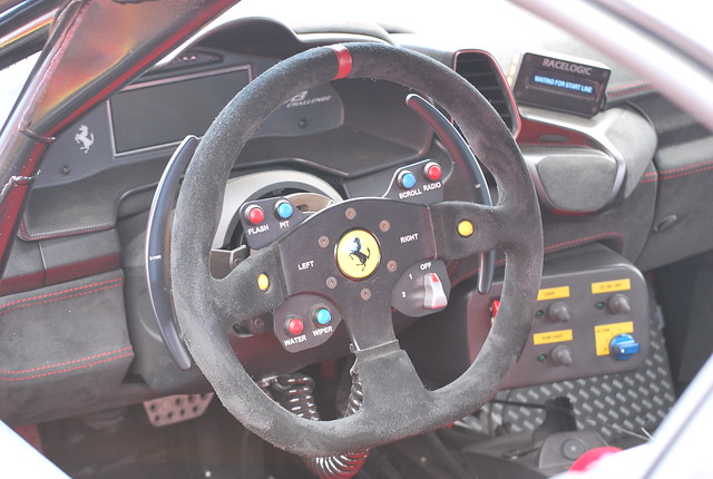 Steering wheel of Ferrari 458 Challenge