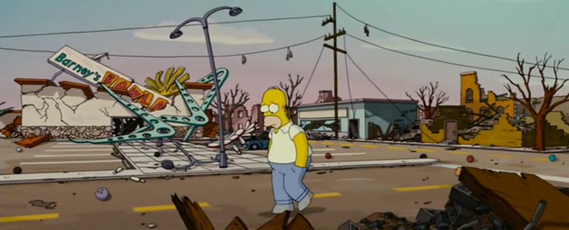 Shoefiti in Springfield - Simpson's Movie