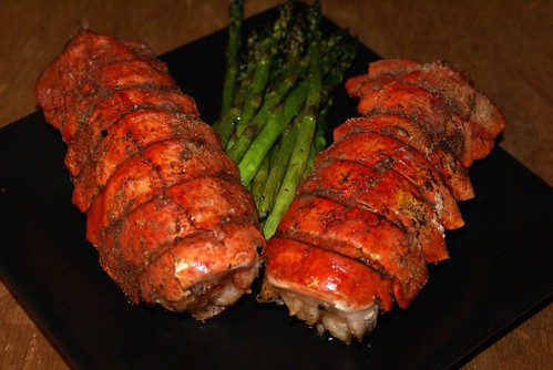 Grilled lobster tails and asparagus AGAIN.