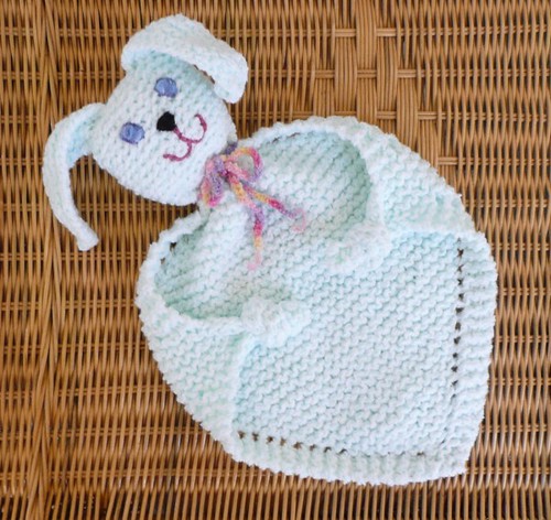Bunny blanket buddy | Knitted with double strands of ...